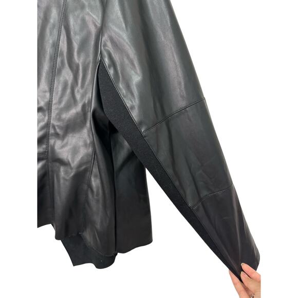 Bagatelle Open Black Front Faux Leather Jacket Women Size 1X Rocker Biker Casual - Picture 6 of 9